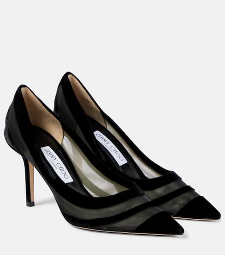 Pumps Love 85 in velluto e mesh - Jimmy Choo - Modalova