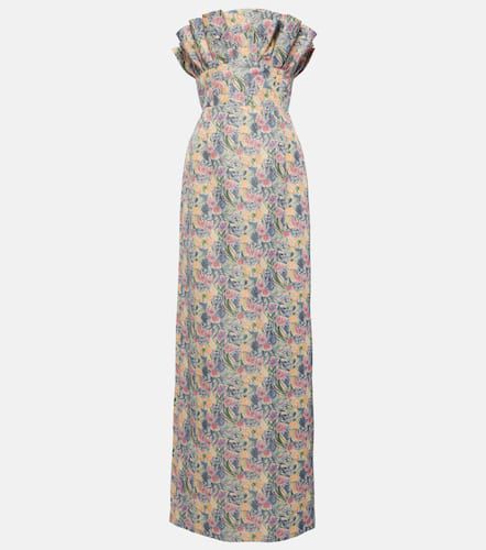 Demetra floral linen-blend gown - Markarian - Modalova