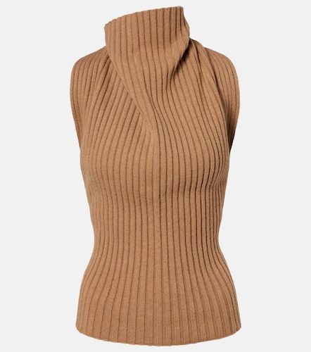 Draped ribbed-knit wool-blend top - Victoria Beckham - Modalova