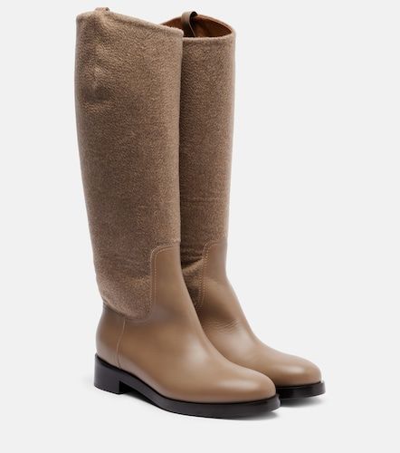 Cashmere and leather knee-high boots - Max Mara - Modalova