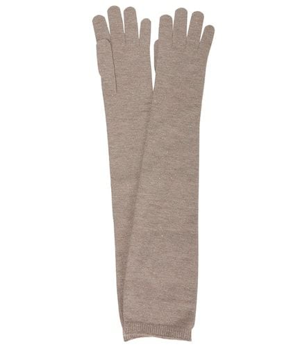 Metallic cashmere-blend gloves - Brunello Cucinelli - Modalova