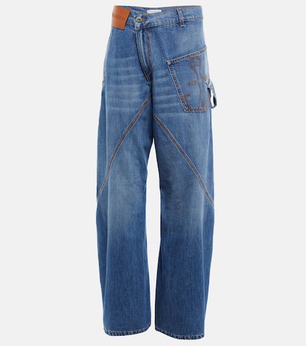 Jeans anchos con bordado - JW Anderson - Modalova