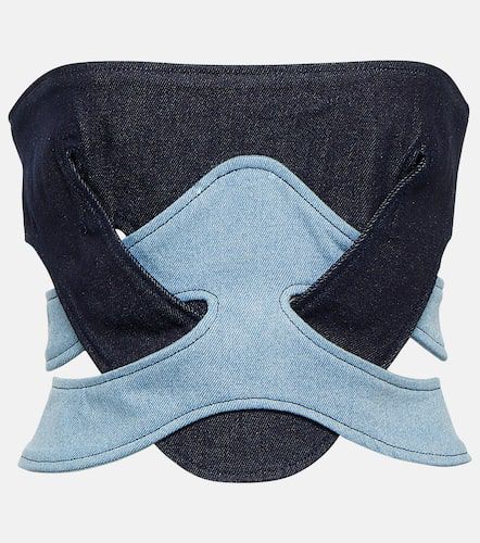 Top a corsetto in denim senza spalline - Dion Lee - Modalova