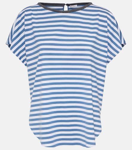 Oversized striped cotton T-shirt - Brunello Cucinelli - Modalova