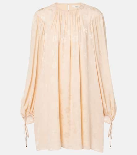 ChloÃ© Gathered floral silk jacquard minidress - Chloe - Modalova