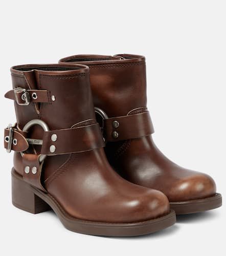 Miu Miu Studded leather ankle boots - Miu Miu - Modalova