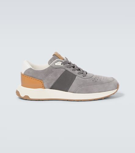 Leather-trimmed suede sneakers - Tod's - Modalova