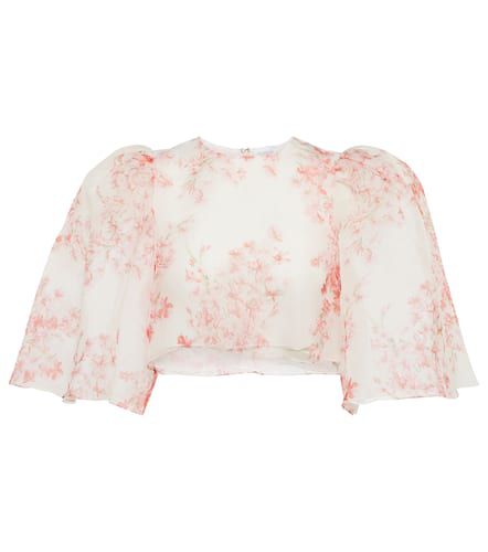 Crop top de chifón de seda floral - Giambattista Valli - Modalova