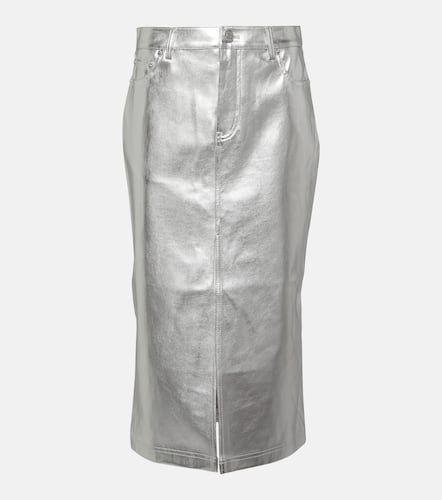 Oaklyn metallic faux leather midi skirt - Staud - Modalova