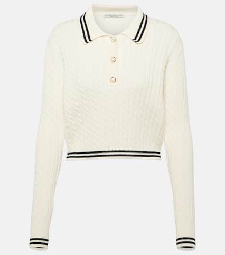 Cable-knit cotton polo sweater - Alessandra Rich - Modalova