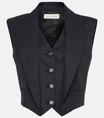 Pinstripe layered wool vest - Alexander McQueen - Modalova