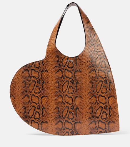 Heart snake-effect leather tote bag - Coperni - Modalova