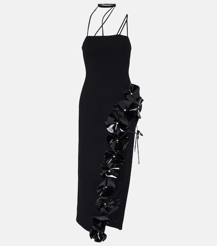 Floral-appliquÃ© virgin wool midi dress - David Koma - Modalova