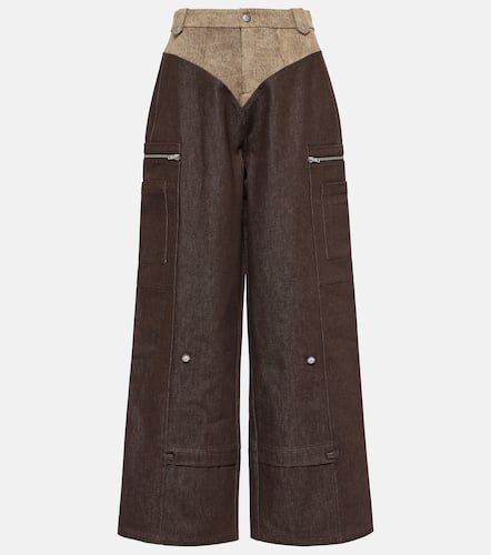High-rise wide-leg cotton cargo pants - Didu - Modalova