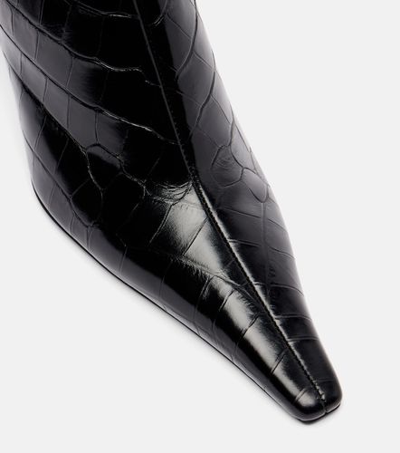 Croc-effect leather ankle boots - Victoria Beckham - Modalova