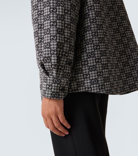 Camicia in lana e cotone a quadri GG - Gucci - Modalova