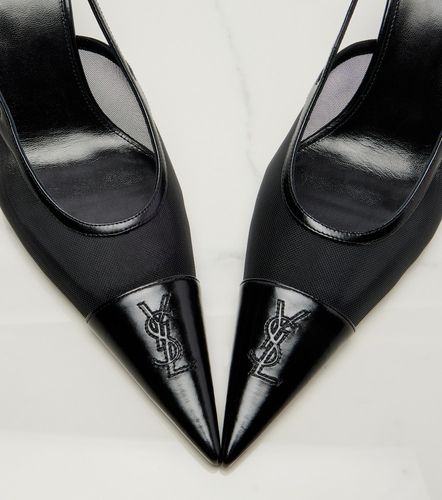Pumps slingback Renée in mesh e pelle - Saint Laurent - Modalova