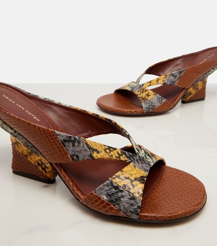 Mules de piel grabada - Dries Van Noten - Modalova