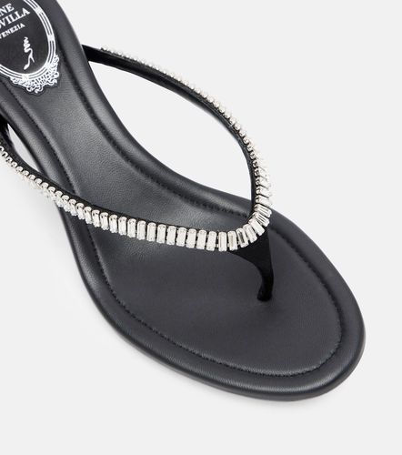 Embellished satin thong sandals - Rene Caovilla - Modalova