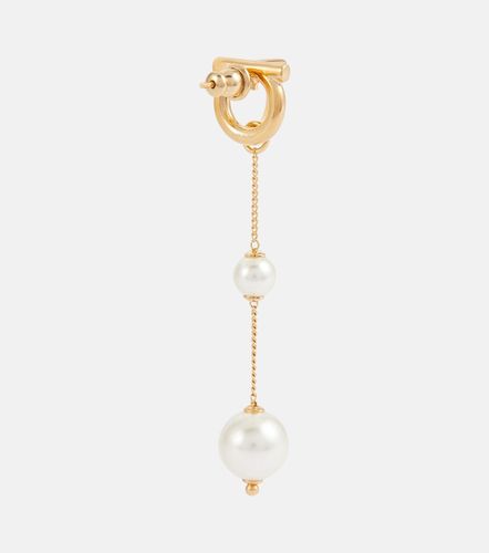 Orecchini pendenti Gancini con perle bijoux - Ferragamo - Modalova