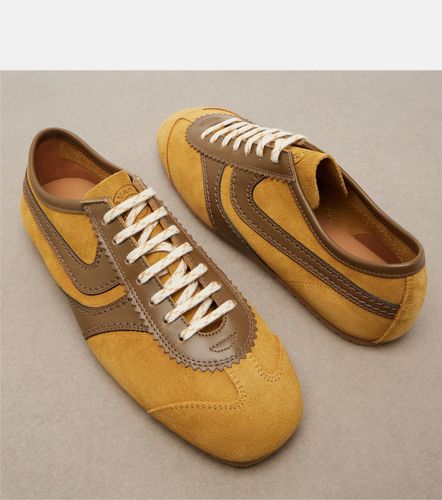 Leather-trimmed suede sneakers - Dries Van Noten - Modalova