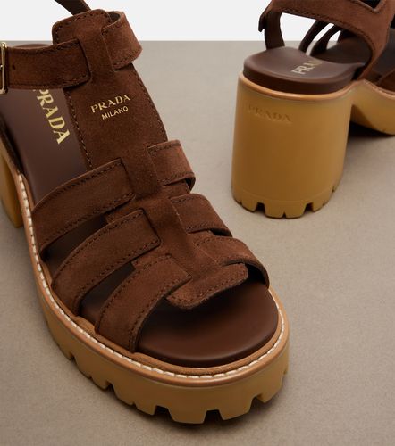 Sandalias con plataforma de ante - Prada - Modalova