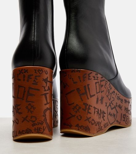 Maxime leather wedge ankle boots - Chloe - Modalova