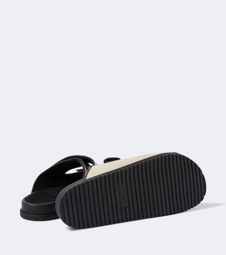 DG leather-trimmed canvas sandals - Dolce&Gabbana - Modalova