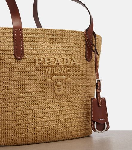 Bolso cesta Medium de croché con efecto rafia - Prada - Modalova