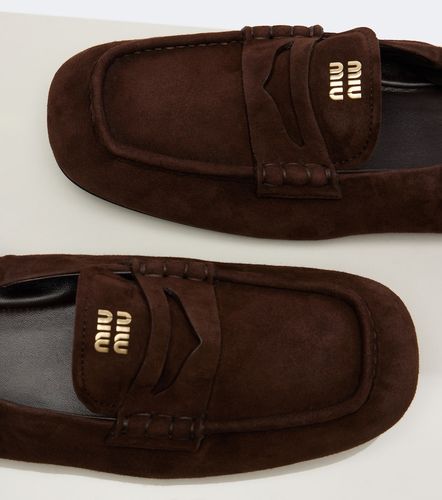 Miu Miu Suede penny loafers - Miu Miu - Modalova