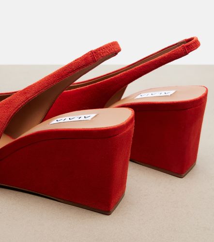 Alaia Cube suede slingback wedges - Alaia - Modalova