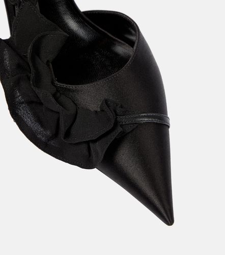 Ruffled satin slingback pumps - Nensi Dojaka - Modalova