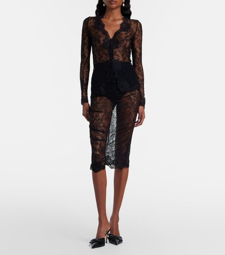 Gonna midi in pizzo floreale - Valentino - Modalova