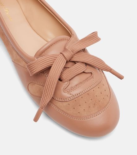 Vault leather-trimmed suede ballet flats - Gianvito Rossi - Modalova
