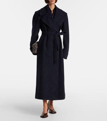 Belted pinstriped wool coat - Dries Van Noten - Modalova