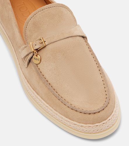 Tod's Mocassini in suede con rafia - Tod's - Modalova