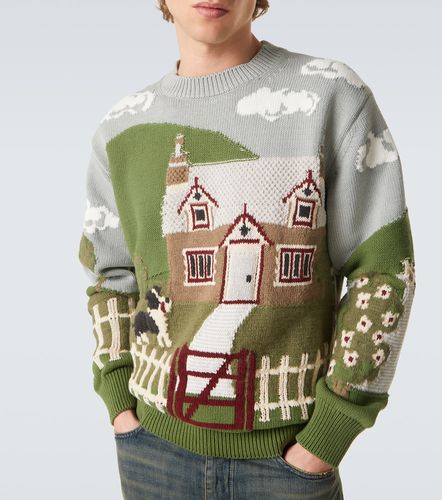Pullover in cotone e lana con intarsi - Junya Watanabe - Modalova