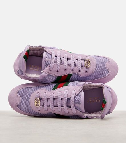 Shift suede-trimmed sneakers - Gucci - Modalova