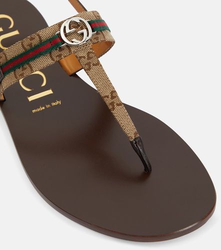 Gucci Leather-trimmed thong sandals - Gucci - Modalova