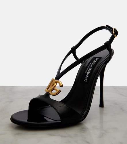 Sandalias de charol con DG - Dolce&Gabbana - Modalova