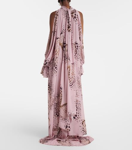 Printed asymmetric georgette blouse - Blumarine - Modalova