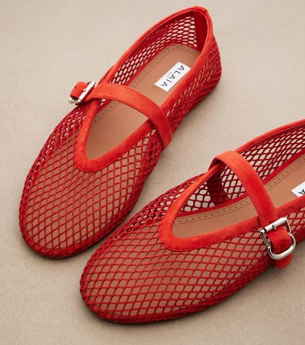 Alaïa Bailarinas de red con ante - Alaia - Modalova