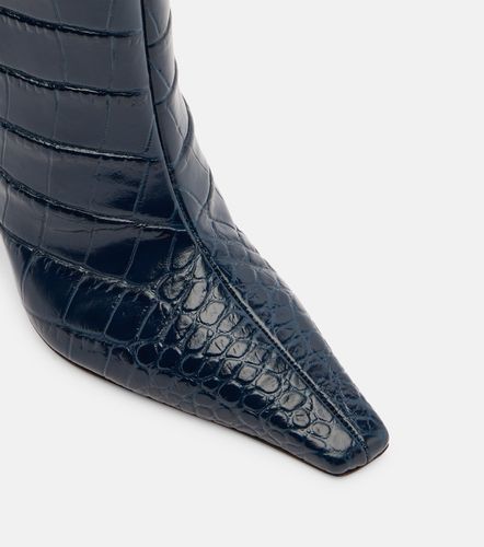 Mona croc-effect leather knee-high boots - Amina Muaddi - Modalova