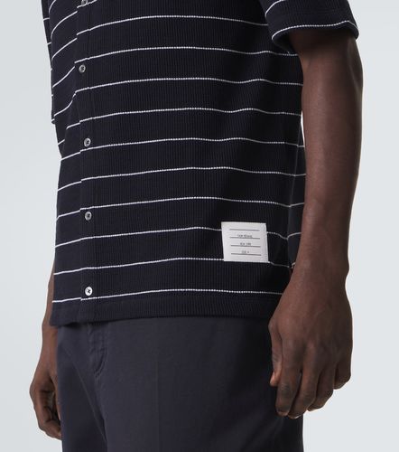 Polo de algodón y lino a rayas - Thom Browne - Modalova