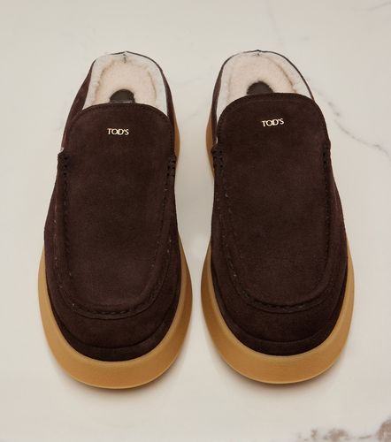 Shearling-lined suede platform mules - Tod's - Modalova