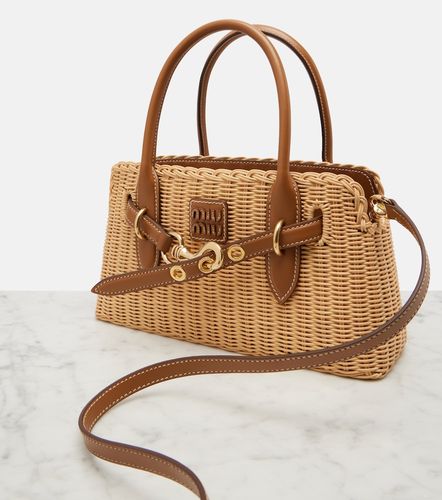 Borsa a mano Aventure in vimini con pelle - Miu Miu - Modalova