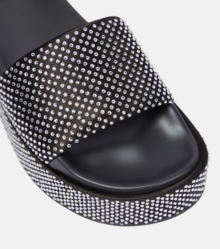 Sandali in raso con platform e cristalli - Versace - Modalova