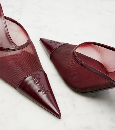 Renee mesh and leather mules - Saint Laurent - Modalova