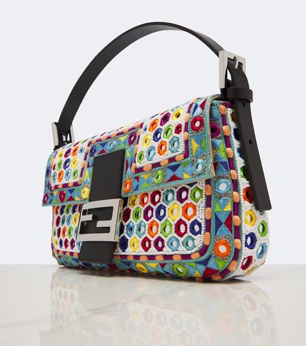 Borsa a spalla Baguette Small con ricamo - Fendi - Modalova