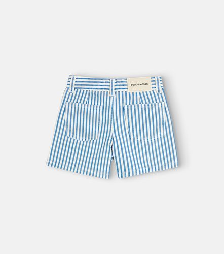 Shorts de algodón a rayas con logo - Bobo Choses - Modalova